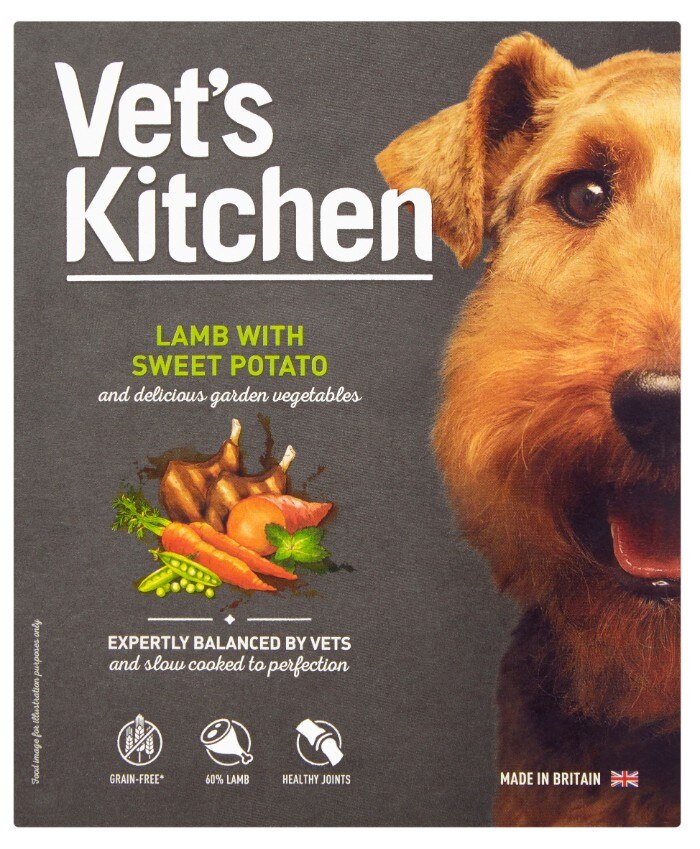 Vet's Kitchen Adult Lamb with Sweet Potato Grain Free Dog Trays  - 10 x 395g